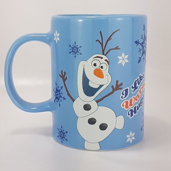 NWT DISNEY Olaf Mug Teacup I Like Warm Hugs Spinner Mug Olaf Snowman Blue - Picture 6 of 16